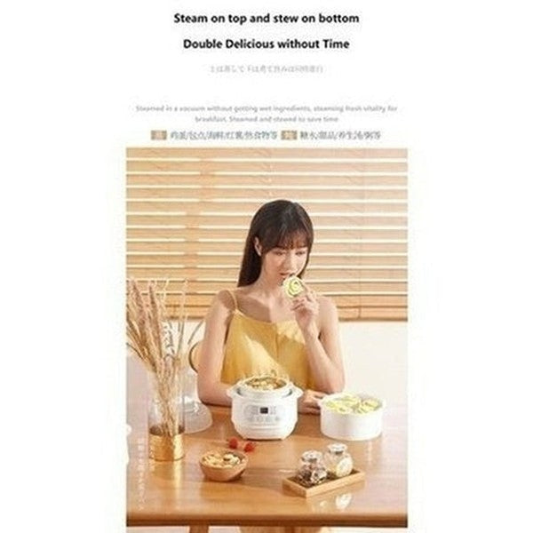 1L Mini Electric Stew Pot Ceramic Healthy Bird's Nest Electric Stew Cup Household Waterproof Multi-function Small Pot. Kitchen Appliances: Food Cookers ans Steamers.