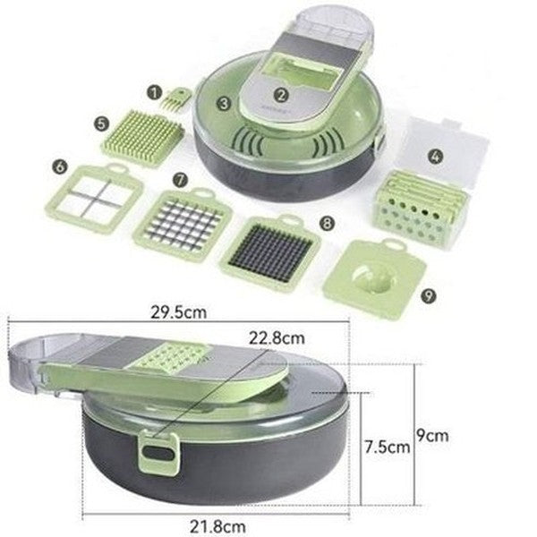 9 in1 Multifunctional Kitchen Slicer With Basket