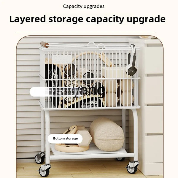 Home Display Dumbbell Balance Ball Yoga Mat Multi-layer Storage Basket