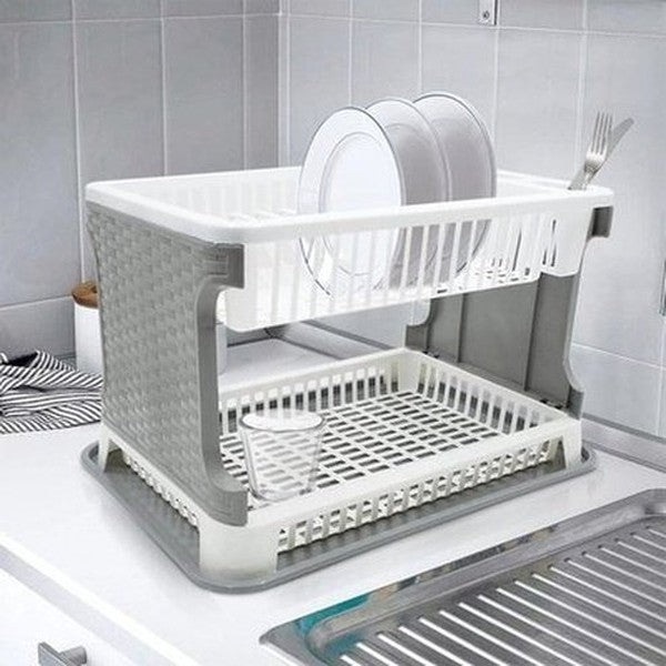 Kitchen Sink Rattan Plastic Dish Drainer 2 Tier Dish Drainer Multifunctional Plastic Plates Plates Cups Furni. Kitchen Tools and Utensils. Type: Dish Racks and Drain Boards.