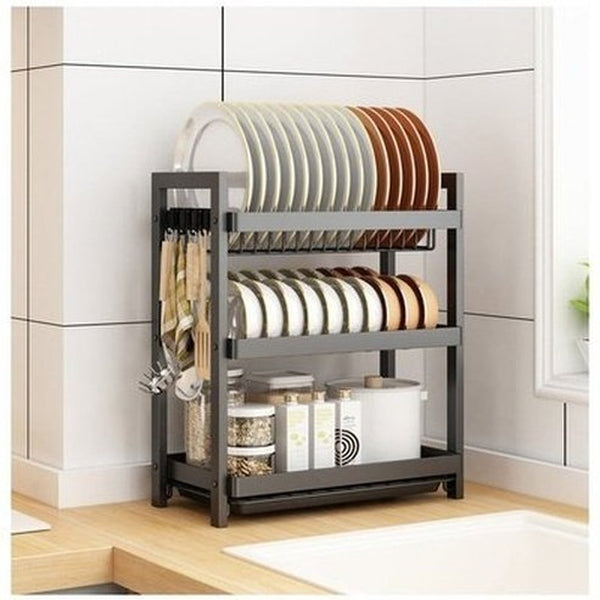 Multi-functional Pantry Kitchen Counter Shelf Organizer Dish Drainer Tableware Drainboard Bowl Plate Drying Rack Spice Storage. Type: Dish Racks & Drain Boards