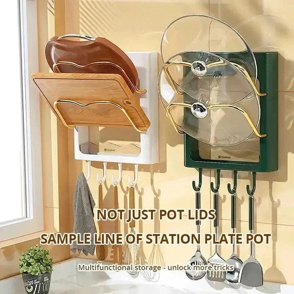 Wall-Mounted Pot Cover Rack