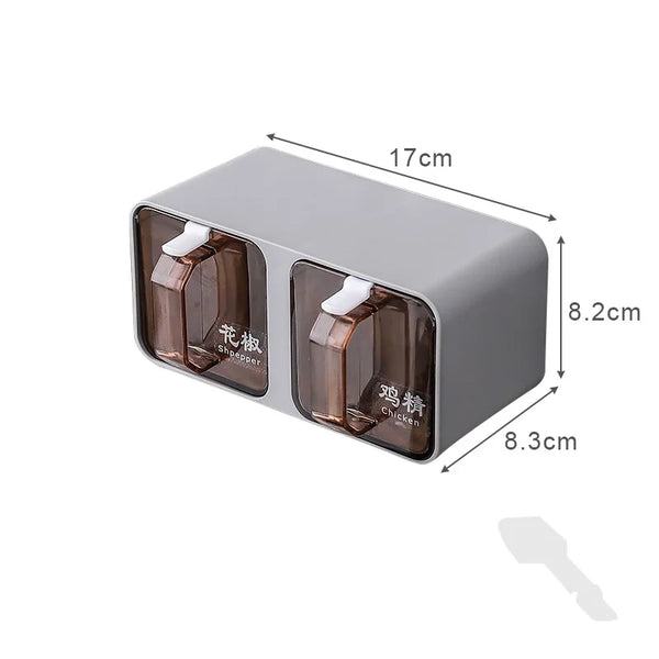 Wall-Mount Spice Organizer Box Set with Spoons