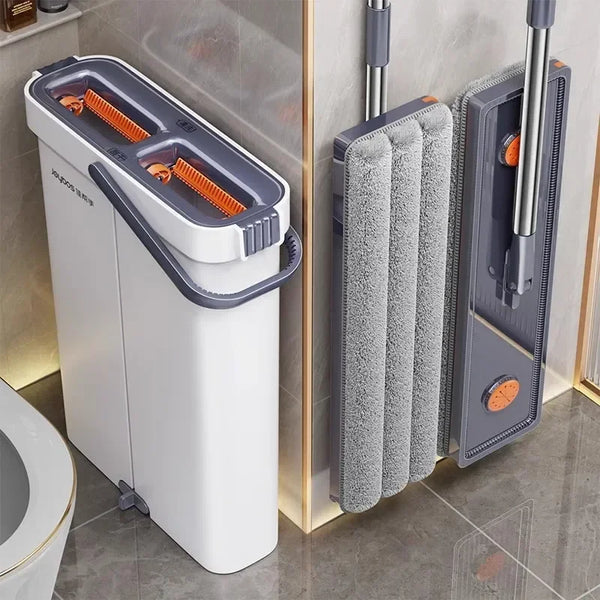 5 Seconds Self-Cleaning Flat Squeeze Mop, Space-Saving