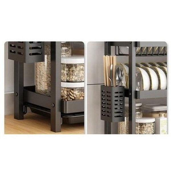 Multi-functional Pantry Kitchen Counter Shelf Organizer Dish Drainer Tableware Drainboard Bowl Plate Drying Rack Spice Storage. Type: Dish Racks & Drain Boards