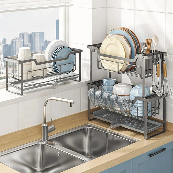 Narrow Shelf Dishes Drying Rack Cutlery Organizer