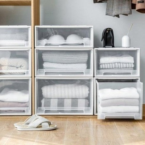 Transparent Plastic Stackable Drawer Storage Box