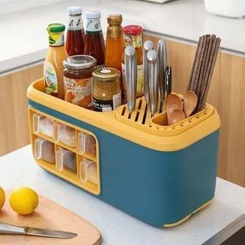 Seasoning Box Storage Rack Multifunction Knife Block Holder