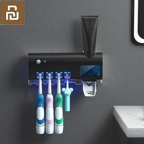 xiaomi youpin uv toothbrush holder toothpaste dispenser solar energy bathroom toothbrush storage box. bathroom accessories: toothbrush holders. brand: xiaomi