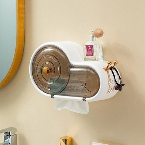 Wall Mounted Toilet Paper Holder Waterproof Tissue Box Cute Snail Bathroom Storage Rack Tray Bathroom. Bathroom Accessories. Type: Toilet Paper Holders.