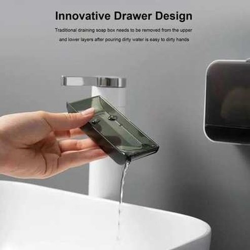 Self-Adhesive Plastic Soap Box Storage Holder