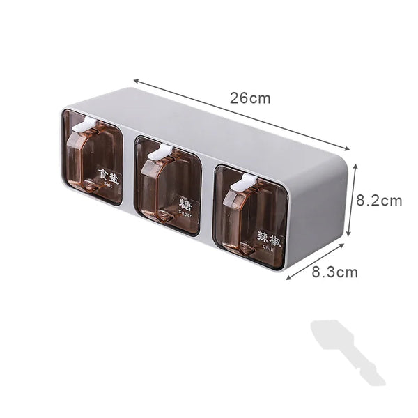 Wall-Mount Spice Organizer Box Set with Spoons