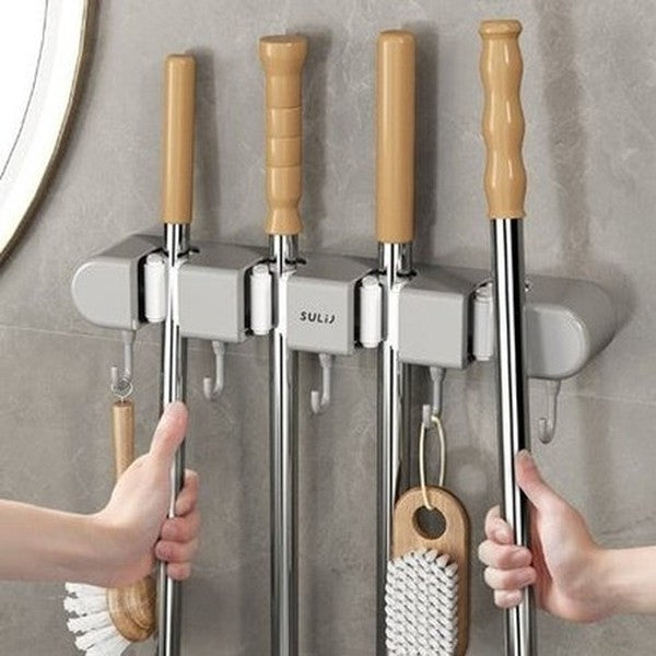 Wall Mounted Hanging Mop Storage Multi Hook