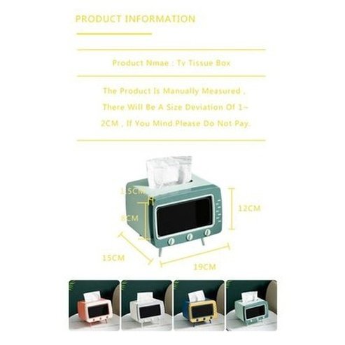 Original TV Tissue Box Paper Holder Dispenser Napkin Organizer Box with Mobile Phone Holder for Car Home Room. Bathroom Accessories. Type: Facial Tissue Holders