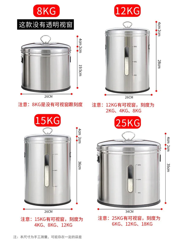 Stainless Steel Rice Storage Bucket