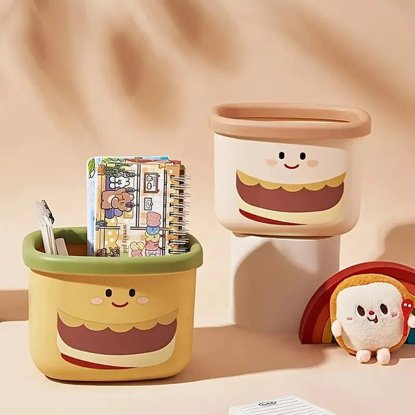 Chic Hamburger-Shaped Mini Trash Can - Cute Desktop Waste Bin