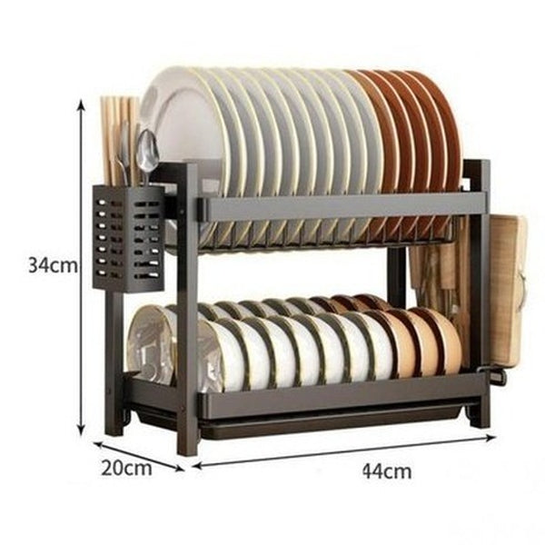 Multi-functional Pantry Kitchen Counter Shelf Organizer Dish Drainer Tableware Drainboard Bowl Plate Drying Rack Spice Storage. Type: Dish Racks & Drain Boards