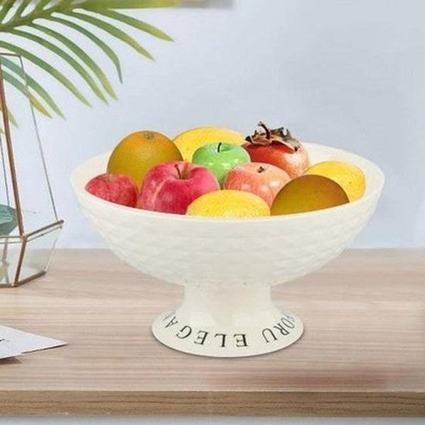 Elegant decorative transparent fruit bowl with drainer