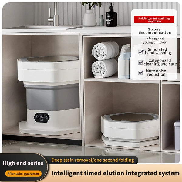 8L Portable Small Foldable Washing Machine with Spin Dryer