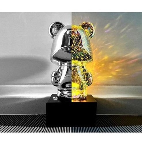 Creative 3D Glass Fireworks Little Bear Night Light Nordic Luxury Home Decor Living Room Desk Decorative Atmosphere Light. Decor: Night Lights & Ambient Lighting