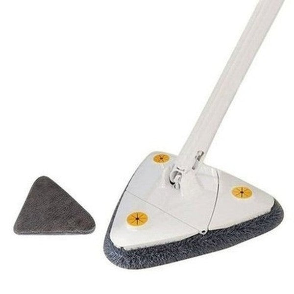 360° Rotary Triangular Shaped Self-Wringing Floor Mop, Upgrade Extendable Cleaning Mop, Reusable Spin Mop, For Floor, Ceiling, Wall, Car Window. Household Cleaning