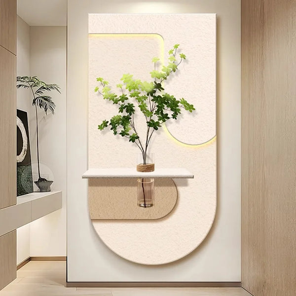Modern Green Plant Decorative Murals, High-End Wall Lights in Corridors