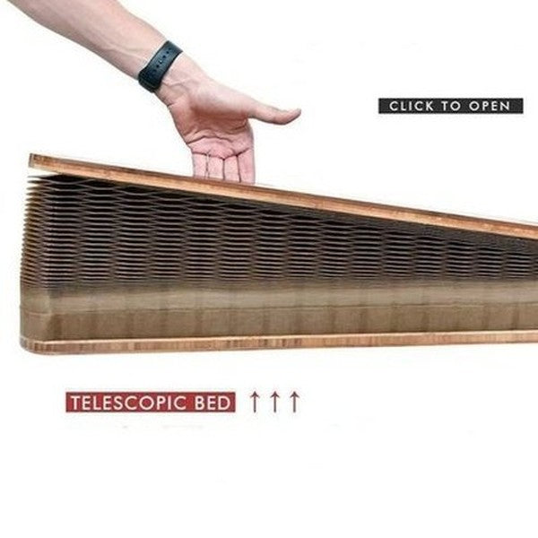 Expandable Durable Pressboard Cardboard Bed Creative Kraft Paper Folding Bed Bedroom Furniture Single Folding Guest Bed Folding Bed With Thick Memory Foam