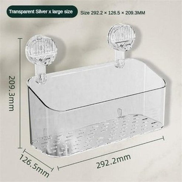 Bathroom Accessories Transparent Silver Storage Cosmetic Storage Rack Suction Cup Storage Basket