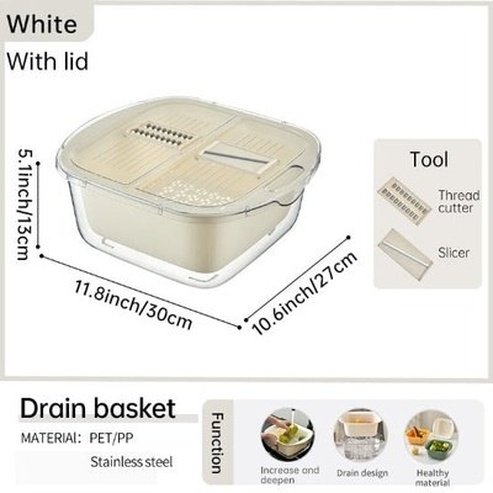 2 In 1 Cleaning Fruit Vegetable Plastic Slicer