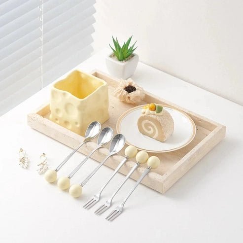 Ceramic Pen Holder & Fruit Fork Storage Jar