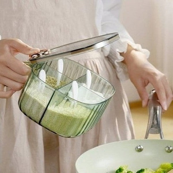 Transparent Plastic Condiment Container With Lid. Spices Storage Box With Spoon. Plastic Clear Condiment Storage Box. Tools & Utensils. Kitchen Organizers: Spice Organizers.