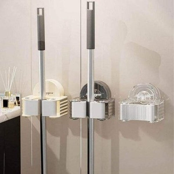 Wall-Mounted Multi Purpose Mop Holder Rack Organizer