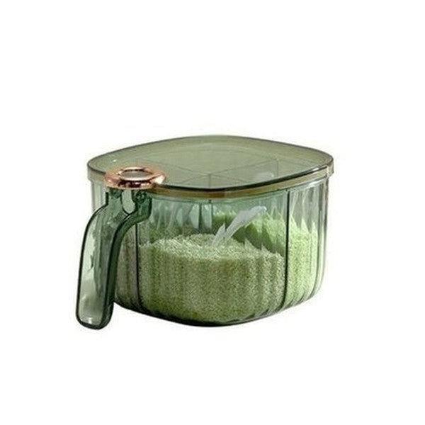 Transparent Plastic Condiment Container With Lid. Spices Storage Box With Spoon. Plastic Clear Condiment Storage Box. Tools & Utensils. Kitchen Organizers: Spice Organizers.