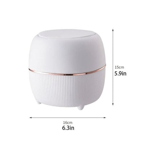 Elegant Mini Desk Trash Can with Pop-Up Lid | Multifunctional Waste Bin for Office & Home