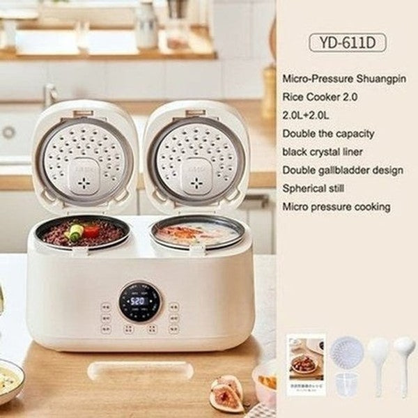 Double Gallbladder Intelligent Rice Cooker Mini Multi-function Household Double Combination Rice Cooker 3-4 People. Kitchen Appliances: Food Cookers and Steamers.