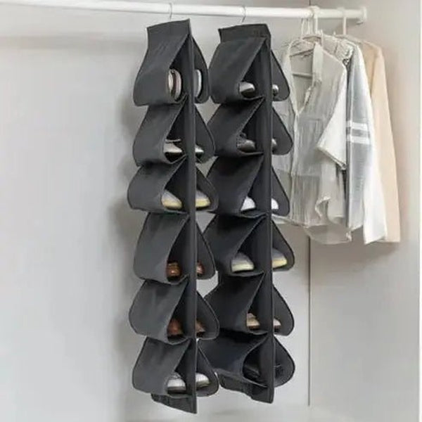 Shoe Storage with Hanging Pocket Organizers
