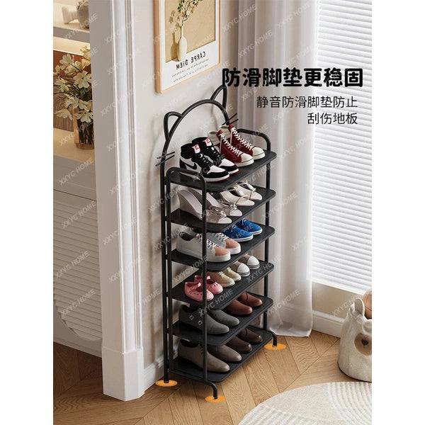 Shoe Rack, Multi-layer Simple Narrow Small Slipper Rack at the Door of the Home