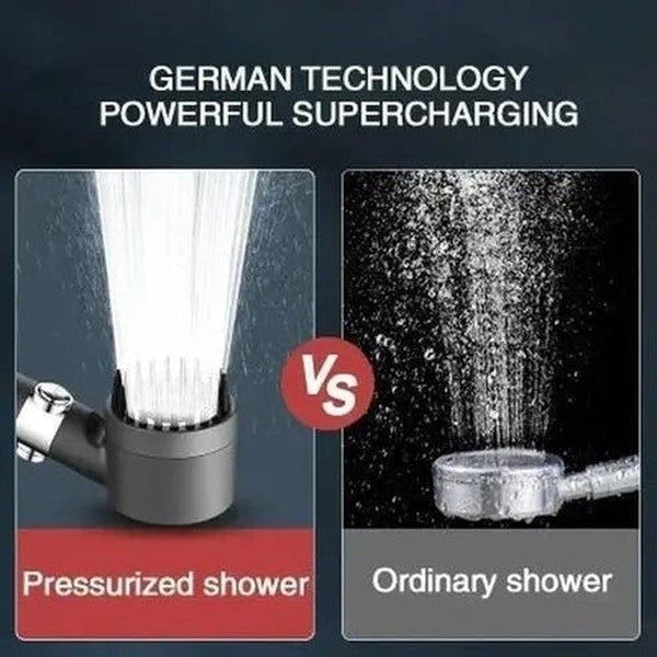 Shower head with high pressure filter and 3 modes