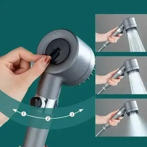 Shower head with high pressure filter and 3 modes