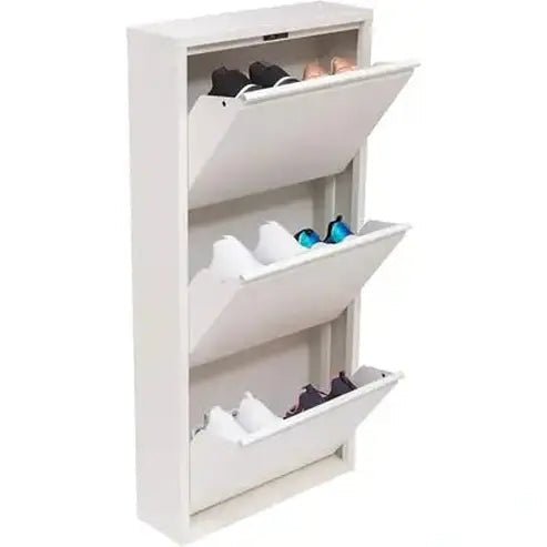 Sleek Modern Shoe Storage Cabinet: Versatile Space-Efficient Organizer