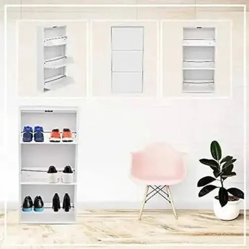 Sleek Modern Shoe Storage Cabinet: Versatile Space-Efficient Organizer