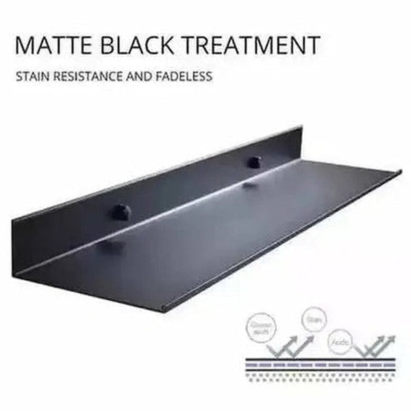 Sleek and Stylish Matt Black Wall Shelf for Modern Bathrooms