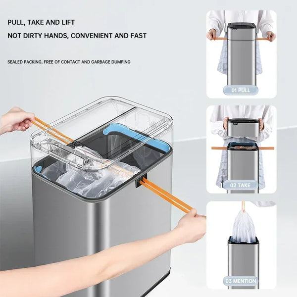 Smart Sensor Trash Can, Large Capacity Stainless Steel Smart Garbage Bin