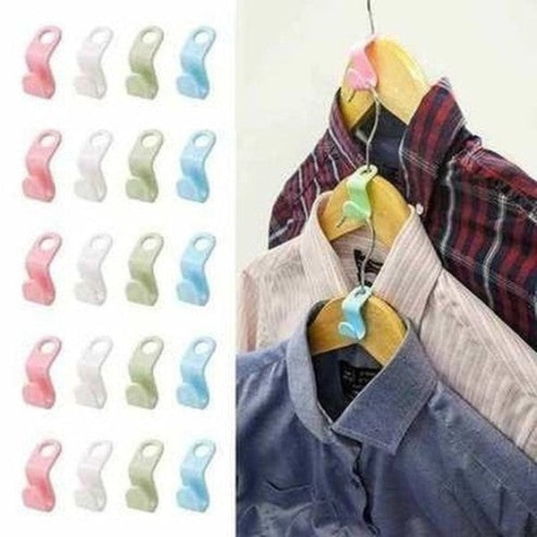 Space-Saving Connector Hooks Hanger Extender Clips