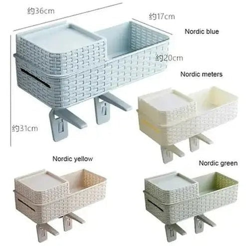 Space-Saving Wall-Mounted Bathroom Organizer