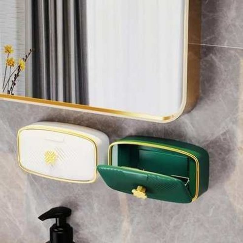 Space-saving Soap Drain Dish with Lid