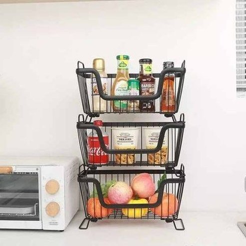 Stackable Kitchen Storage Basket Rack