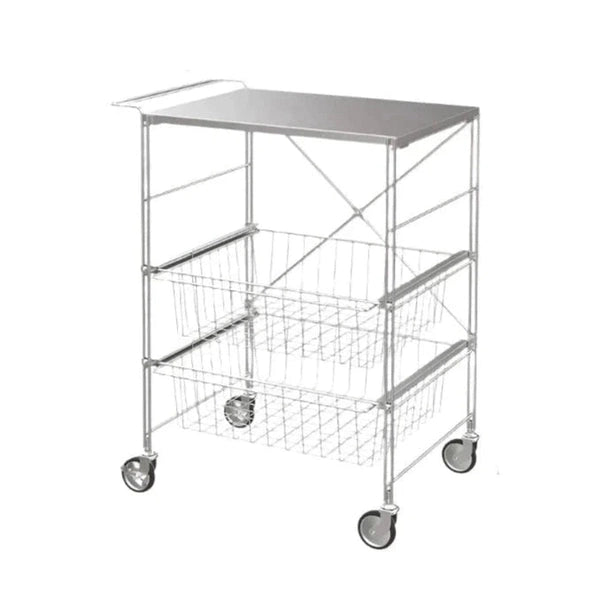 Stainless Steel Dining Car Moveable Three-layer Trolley