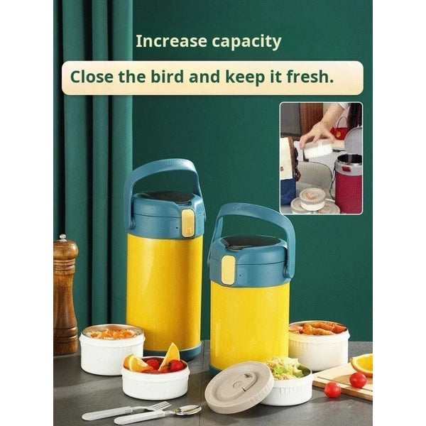 Stainless Steel Insulated Lunch Box with Spoon and Fork, Insulated Bag