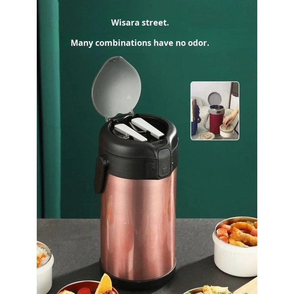 Stainless Steel Insulated Lunch Box with Spoon and Fork, Insulated Bag